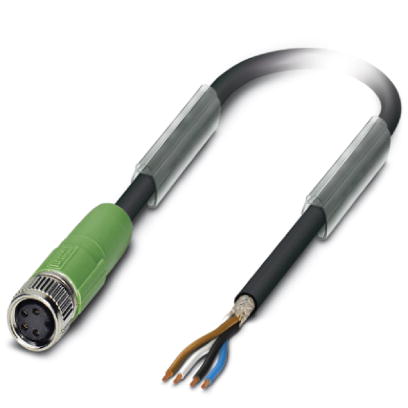 Phoenix Contact M8 Cordset; SAC-4P- 3.0-PUR/M 8FS SH; Female Straight; 4-Pin; 4-Wire; Shielded 3m PUR Cable
